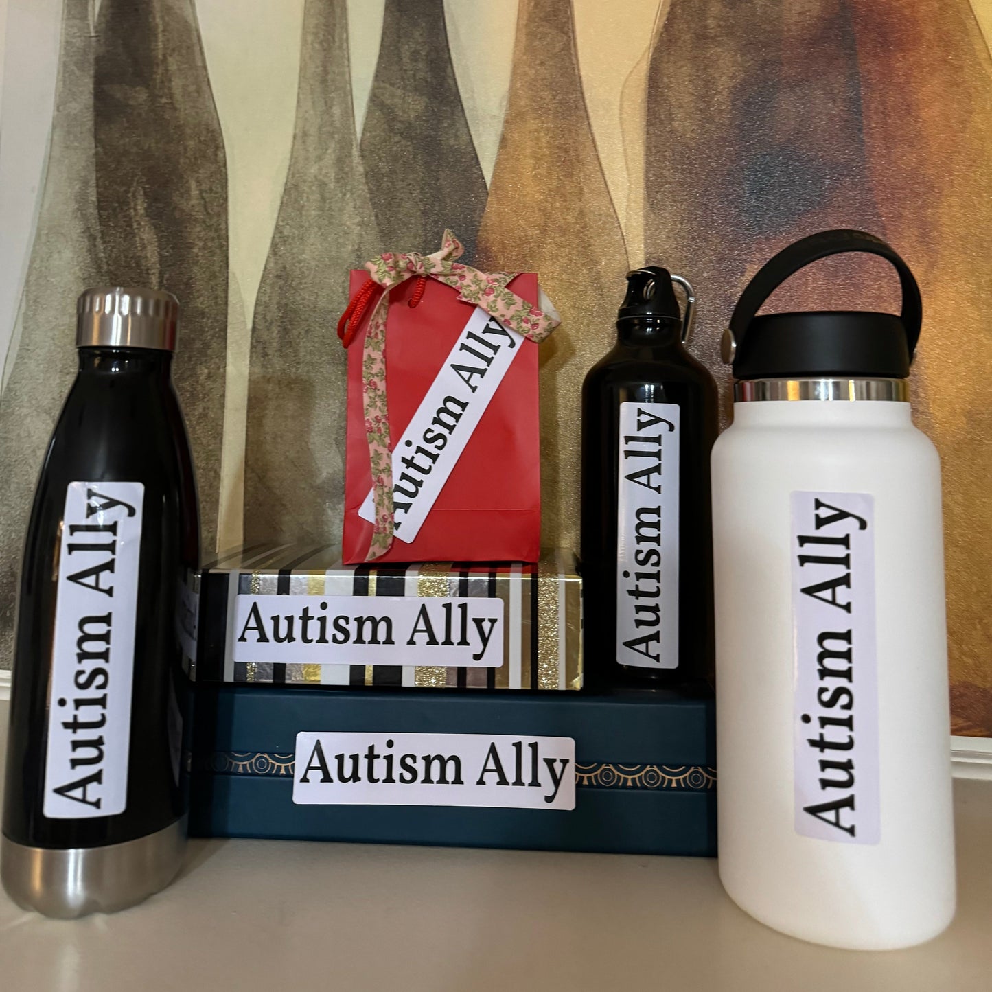 Black & White Autism Ally Statement Sticker