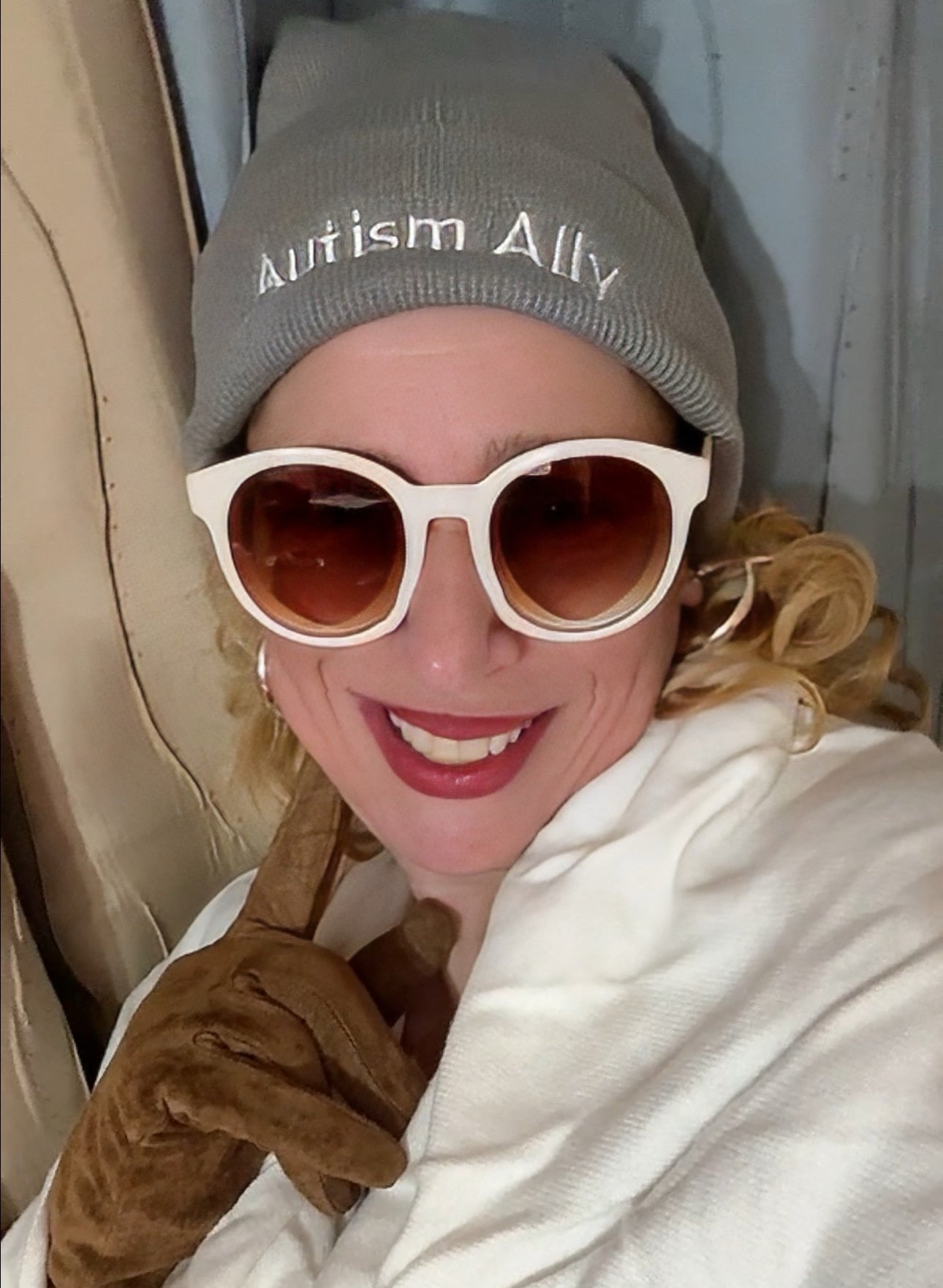 Large Holiday Bundle: 10 Autism Ally beanies & 55 stickers