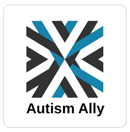 Autism Ally Statement Square Stickers (Pack of 10) - White & Clear